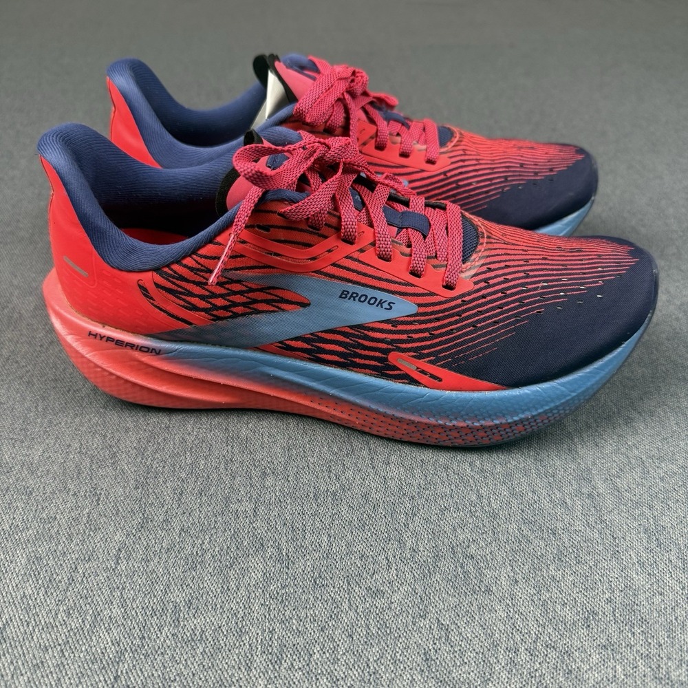 Brooks Hyperion Max Womens Size 9 Red Blue Athletic Running Shoes 1203771B659